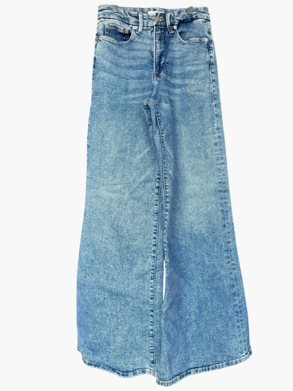 Good American Good Waist Palazzo Seamed Jeans Sz 28 - Picture 4 of 13